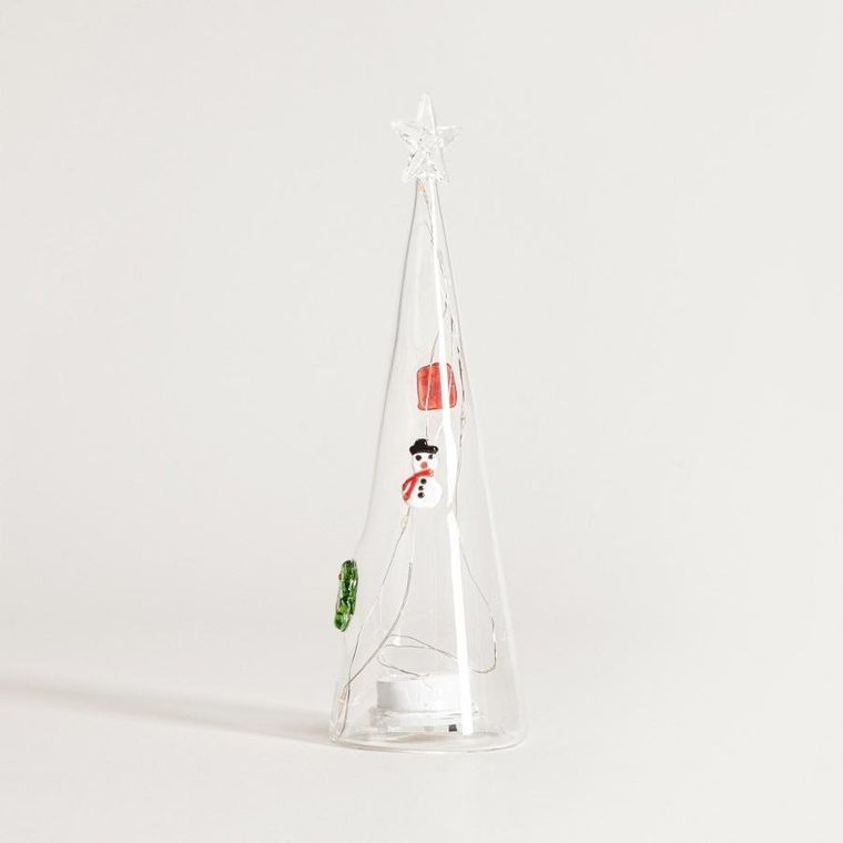 Homla, Laawel, dekoracja led, szklana choinka z zatopionymi dekoracjami, 23,5 cm