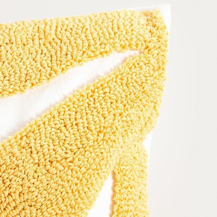 Homla, Lamis, poszewka, z frędzlami i tuftowanymi kwiatami, 45-45 cm