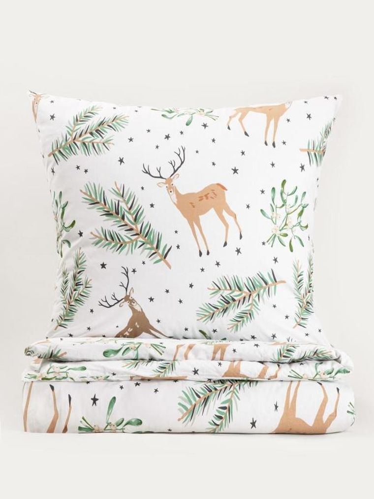 Homla, Landskab, pościel, z bawełny z motywem świątecznym, 160-200 cm