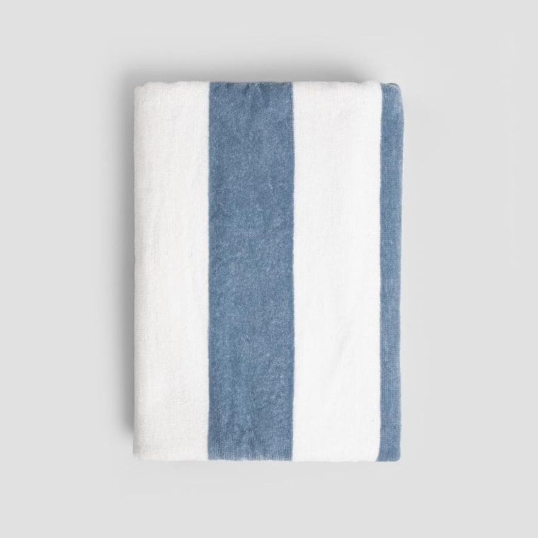 Homla, Lawena, ręcznik, w biało błękitne pasy, 70-130 cm