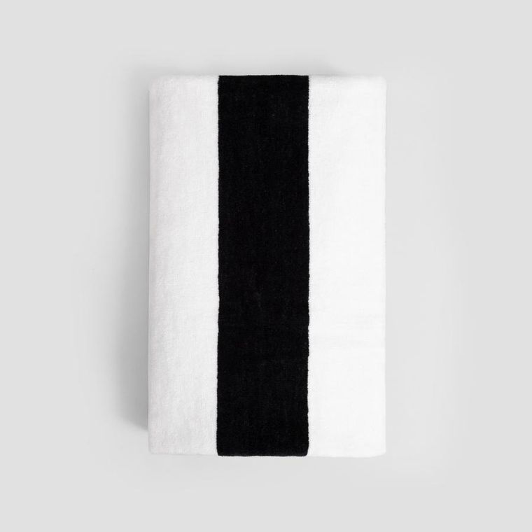 Homla, Lawena, ręcznik, w czarno białe pasy, 100-150 cm, 733338