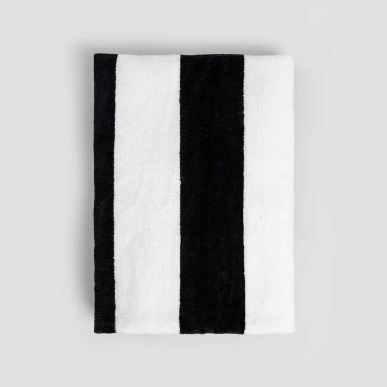 Homla, Lawena, ręcznik, w czarno białe pasy, 70-130 cm, 733321