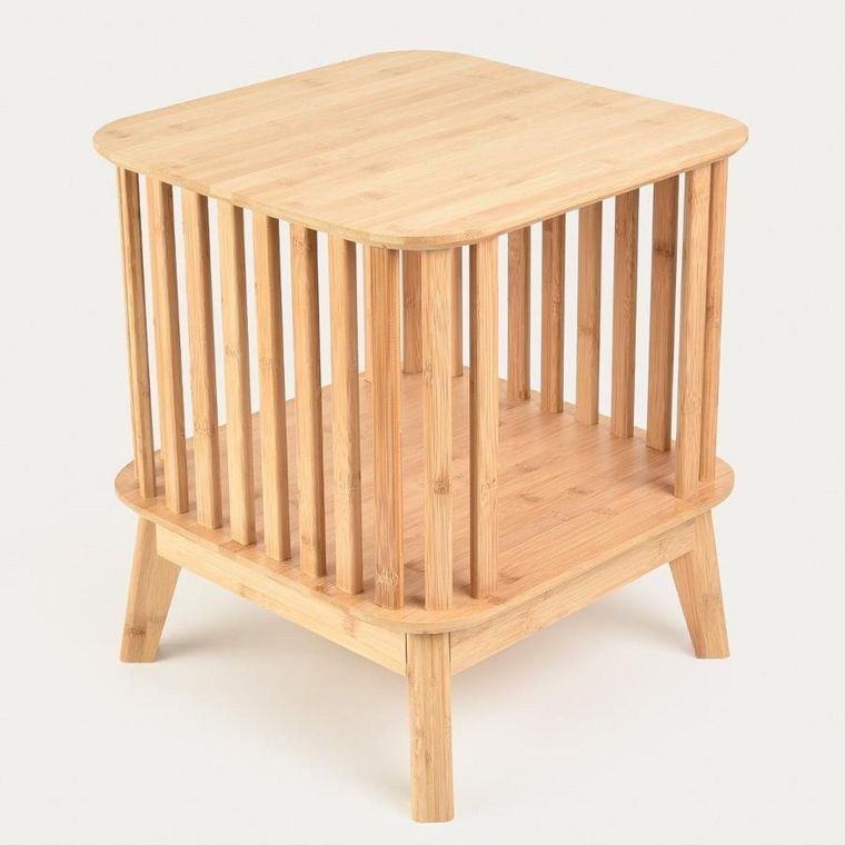 Homla, Lemn, szafka nocna, bambusowa, 40-40-45 cm