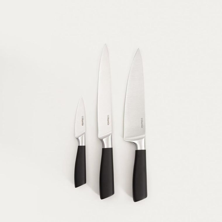 Homla, Liba, zestaw noży, z czarną rączką, 3 elementy