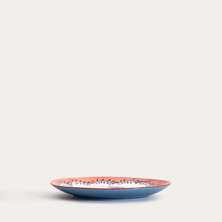 Homla, Limk, talerz, deserowy z niebieskimi kwiatkami, 20 cm