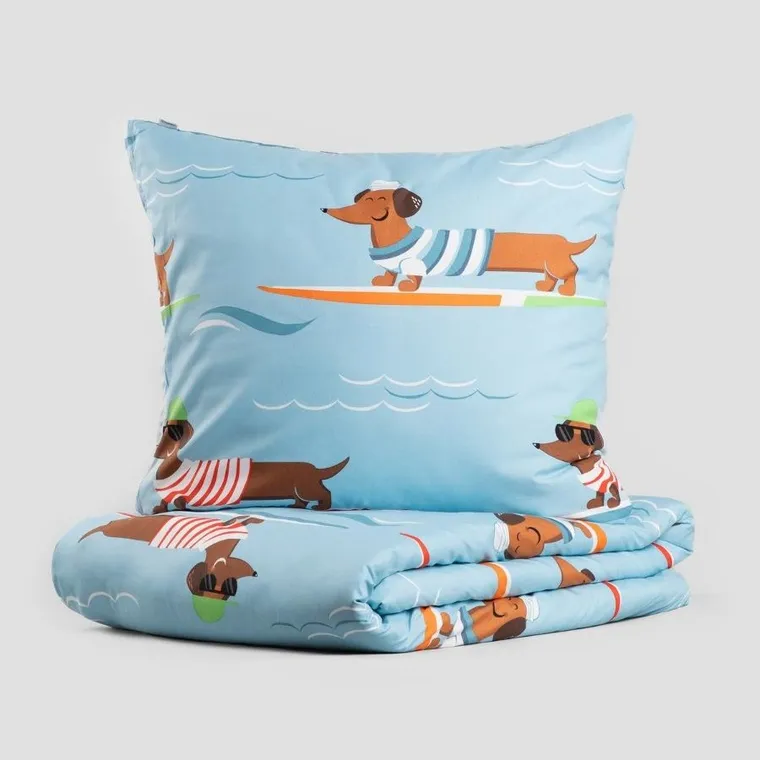 Homla, Longo, pościel z mikrofibry w jamniki, 160-200 cm, 731334