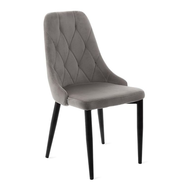 Homla, Louis Quilter, Krzesło welurowe szare 44-59-88 cm