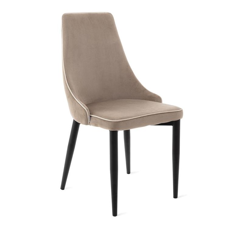 Homla, Louis Ribbon, Krzesło welurowe beżowe 44-59-88 cm