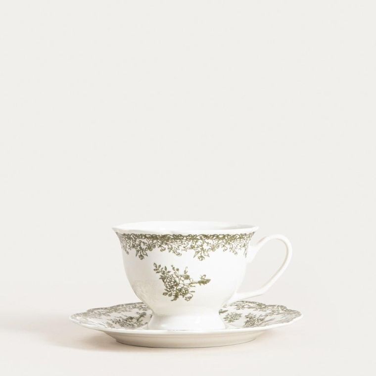 Homla, Lourry, filiżanka, ze spodkiem, zielona, 0,2l