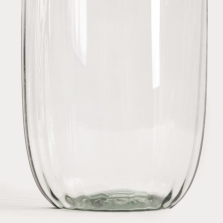 Homla, Luki, wazon, ryflowany transparentny ze szkła z recyklingu, 13-45 cm