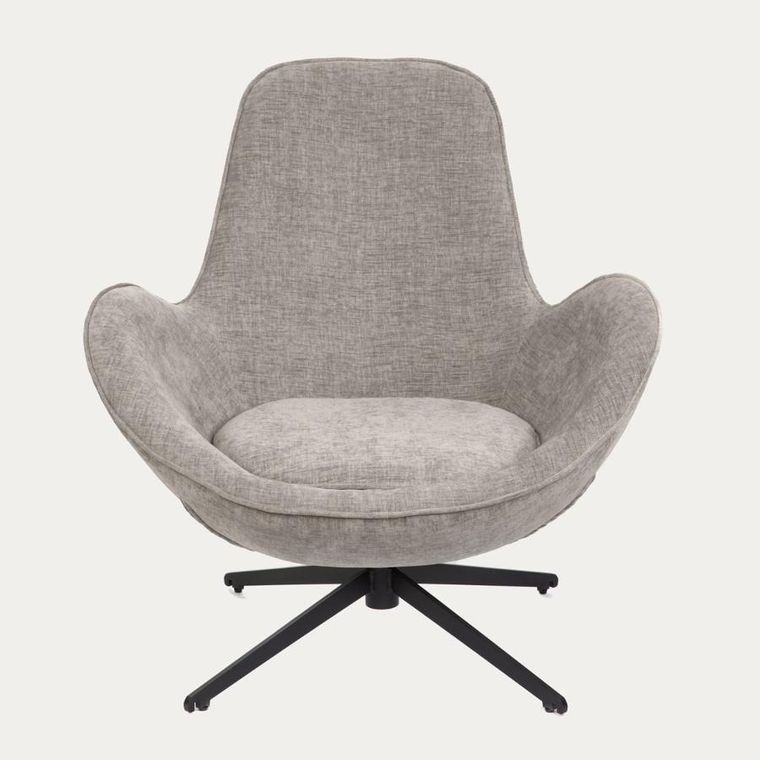 Homla, Lunaire, fotel, obrotowy welurowy, beżowy, 86-76-87 cm