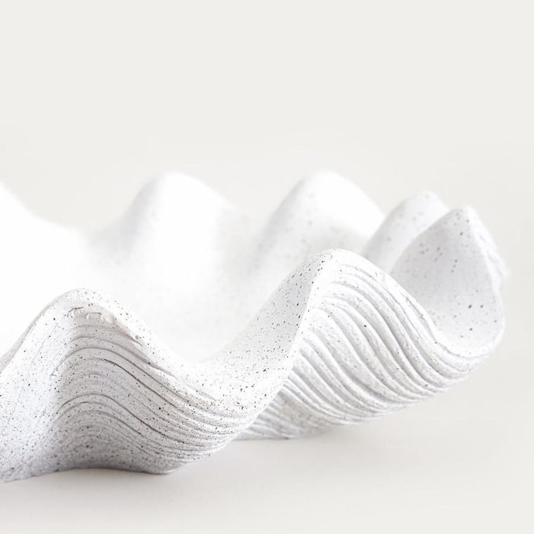 Homla, Lunea, misa dekoracyjna z falami, ecru, 6,5-26-26 cm