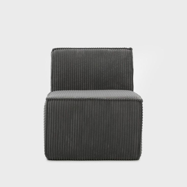 Homla, Lykke, fotel modułowy, ciemnoszary sztruksowy, 73-88-73 cm