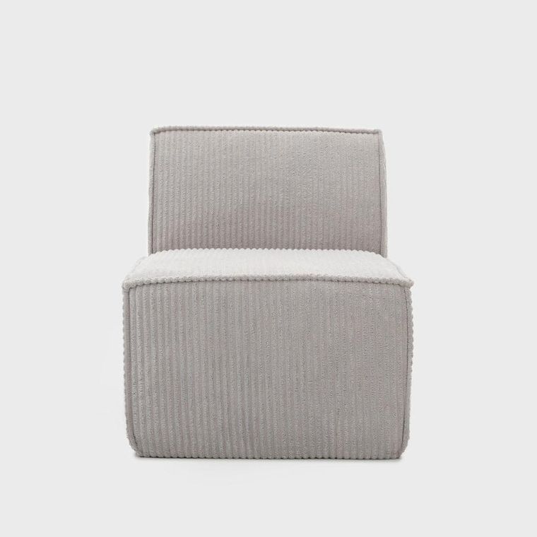 Homla, Lykke, fotel modułowy, jasnoszary sztruksowy, 73-88-73 cm