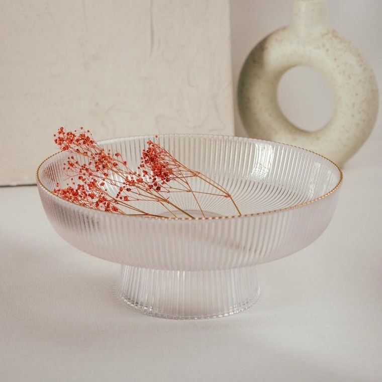 Homla, Lynn, misa ryflowana ze złotym rantem, duża, 26-12 cm, 746109