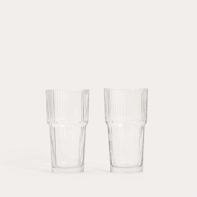 Homla, Lynnaso, zestaw szklanek, transparentnych, wysokich piętrowanych 2 szt., 0,54l