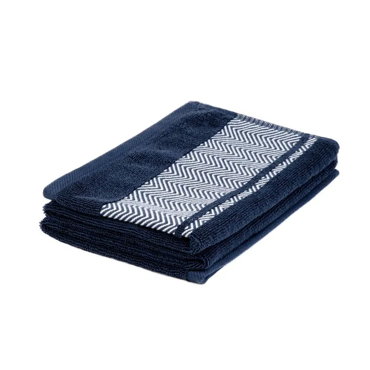 Homla, Maiara, ręcznik, bawełniany granatowy z ozdobnym przeszyciem, 50-90 cm