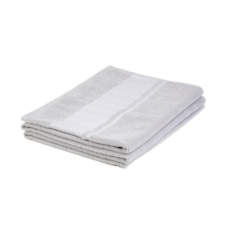 Homla, Maiara, ręcznik, bawełniany szary z ozdobnym przeszyciem, 70-130 cm