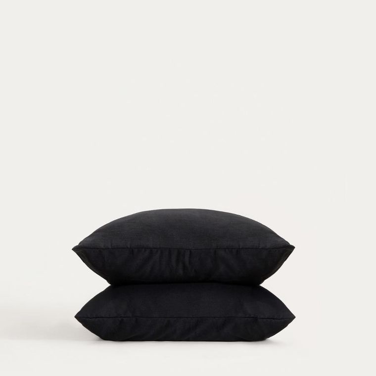 Homla, Maisy, zestaw dwóch poszewek, z mikrofibry czarnych, 50-60 cm, 2 szt.