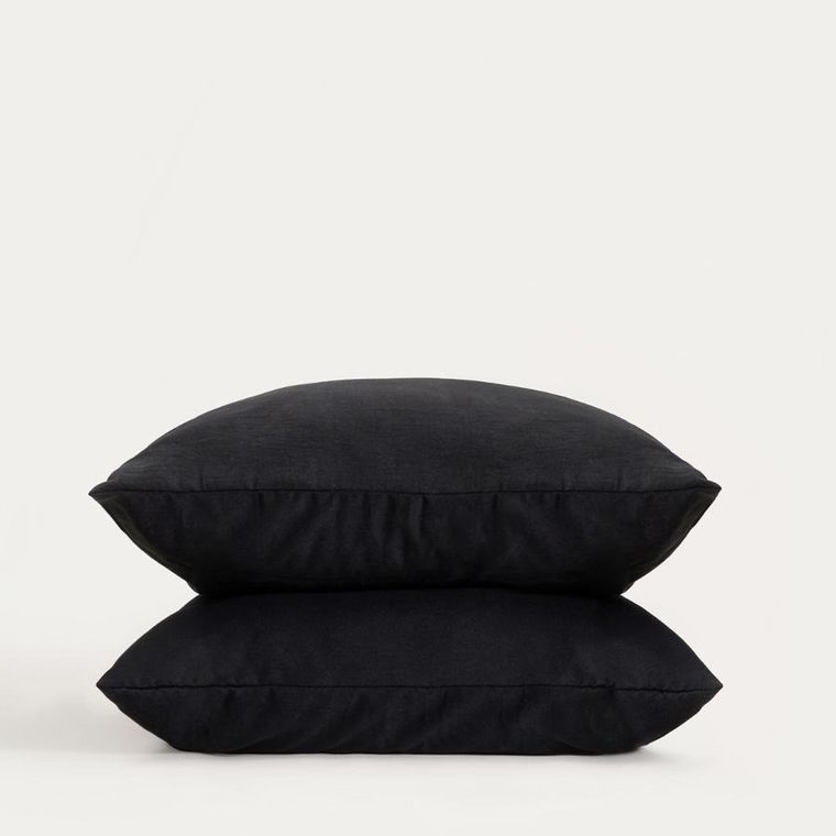 Homla, Maisy, zestaw dwóch poszewek, z mikrofibry czarnych, 70-80 cm, 2 szt.