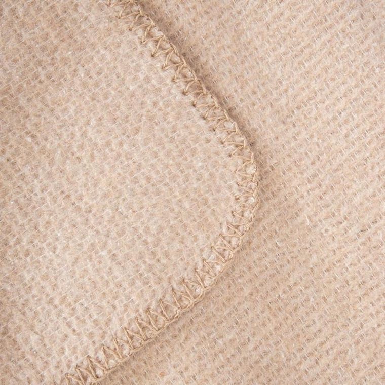 Homla, Mallow, koc, gruby beżowy z dekoracyjną teksturą, 150-200 cm