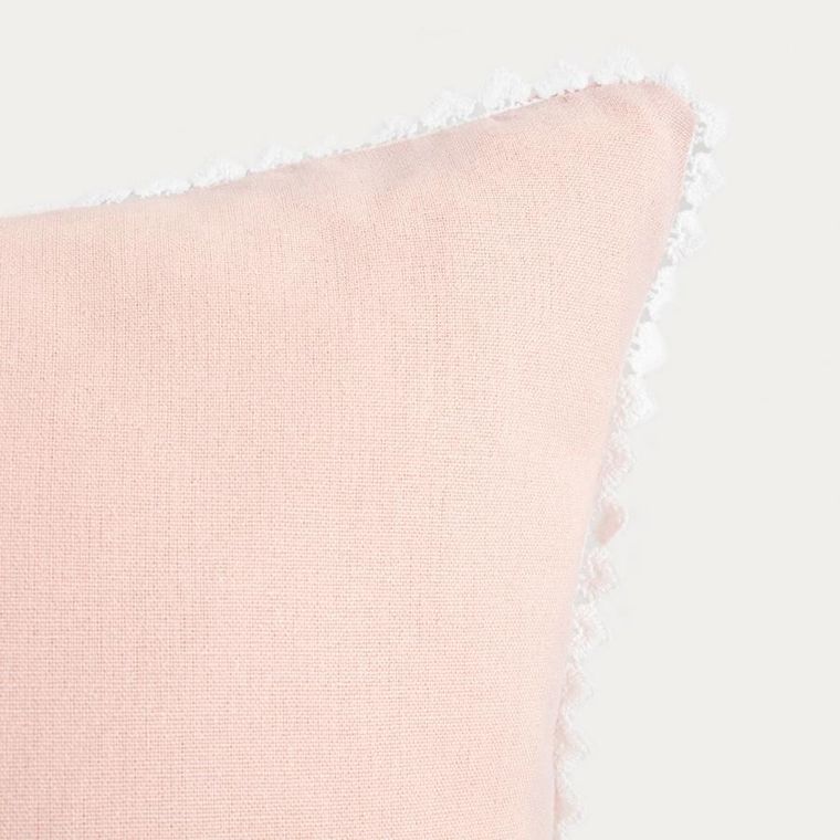 Homla, Mariel, poszewka, z dekoracyjną lamówką z naturalnych materiałów, 45-45 cm