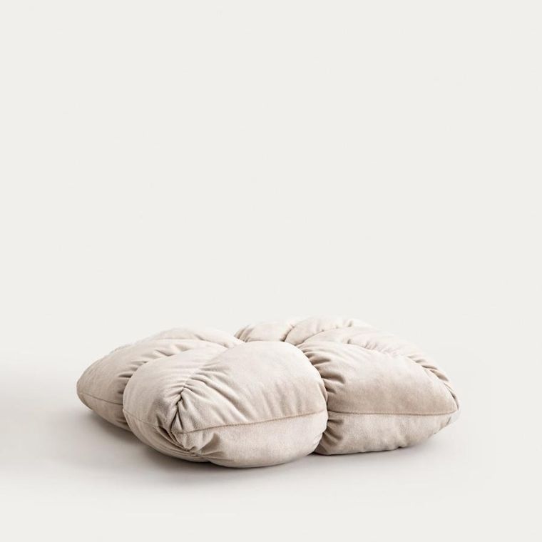 Homla, Martina, poduszka, beżowa z ozdobnym przeszyciem, 45-45 cm