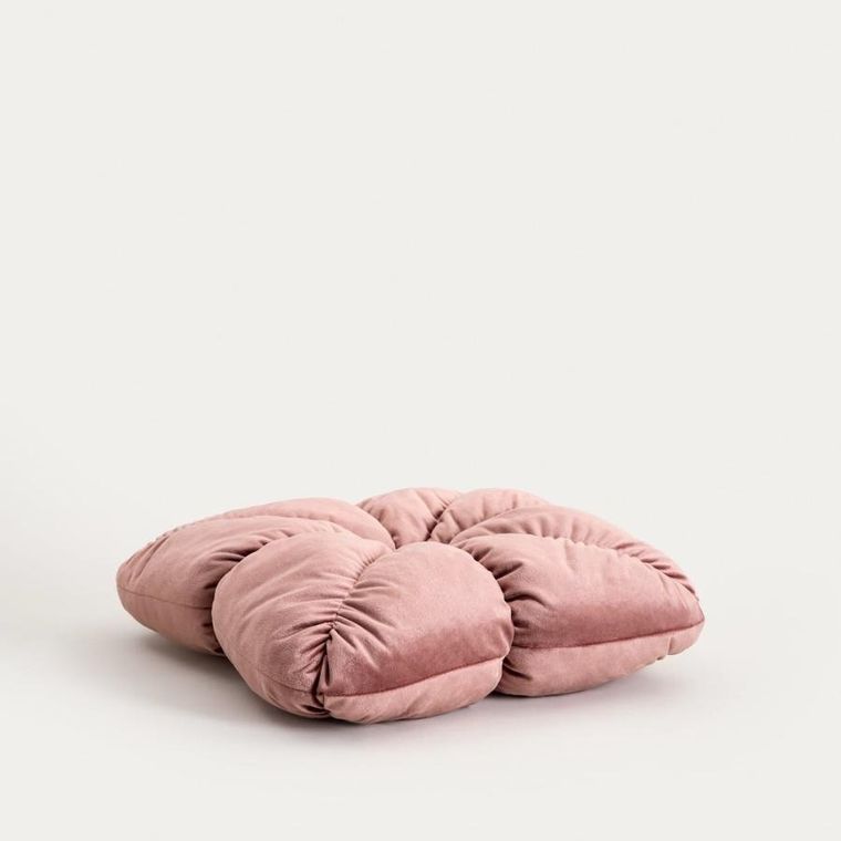 Homla, Martina, poduszka, różowa z ozdobnym przeszyciem, 45-45 cm