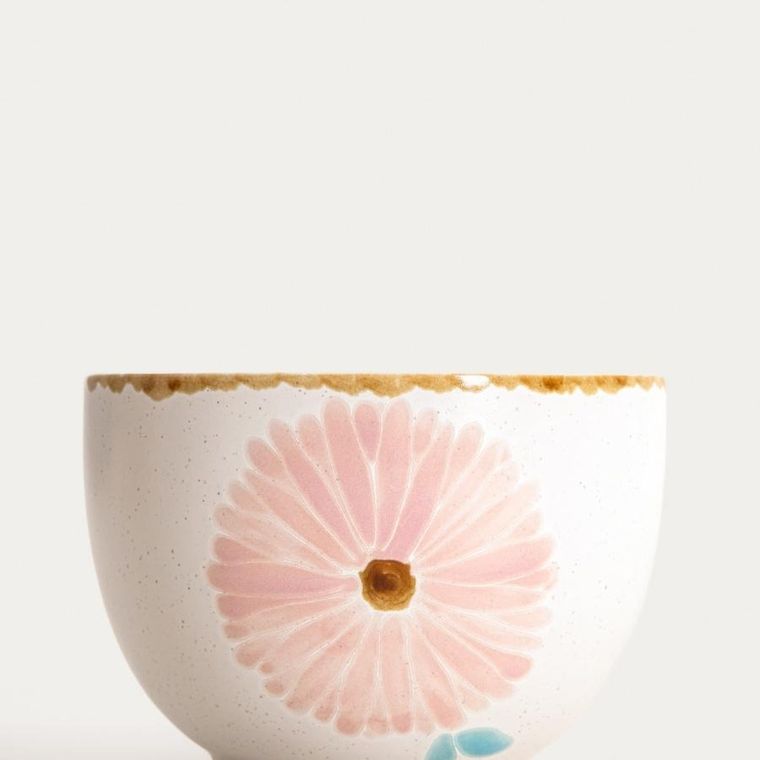 Homla, Meren, miska, z różowym kwiatem, 14-10 cm