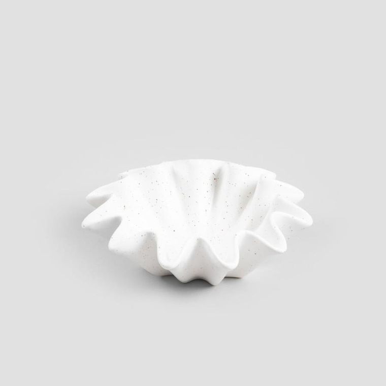 Homla, Modern Hamptons, misa dekoracyjna, ceramiczna, biała, 19-19-6 cm, 737695