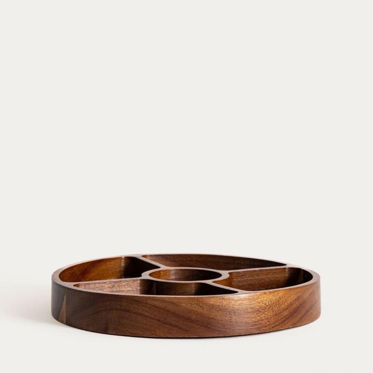 Homla, Mooka, półmisek, z drewna akacjowego z pięcioma przegródkami, 29 cm