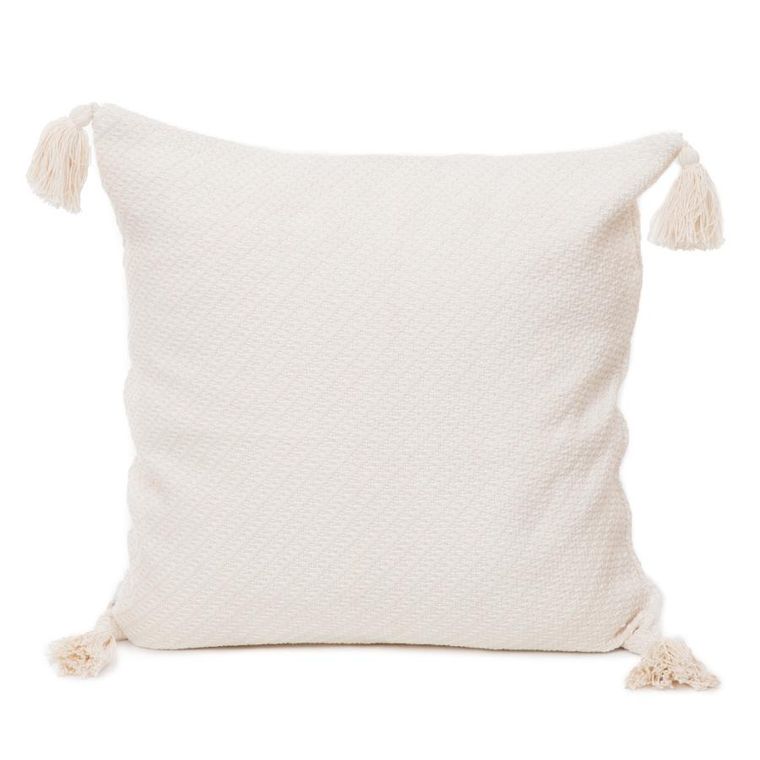 Homla, Morris, poszewka, ecru z frędzlami, 45-45 cm