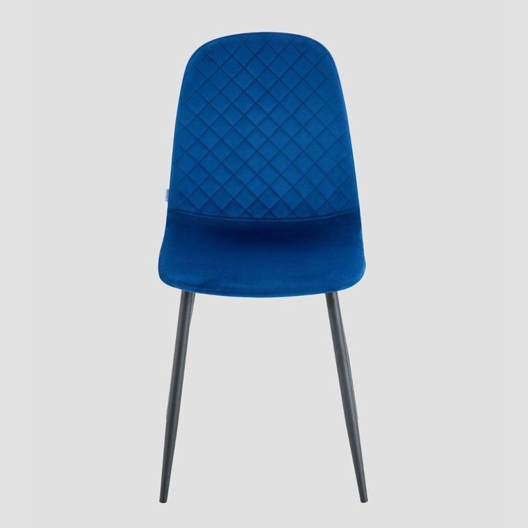 Homla, Noir, krzesło welurowe, granatowe z czarnymi nogami, 44-52-85 cm