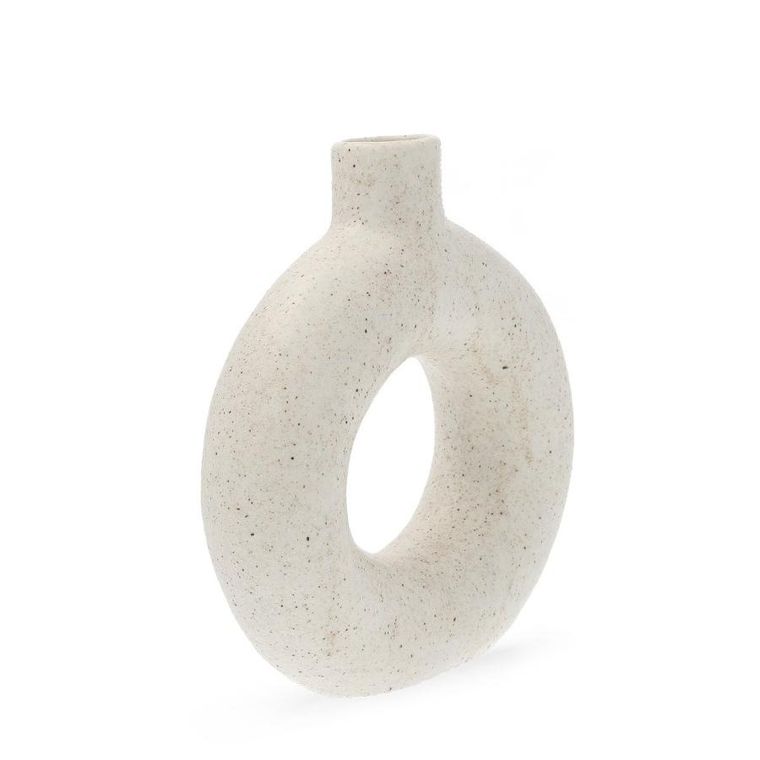 Homla, Novo, wazon, z dziurą, biały, 19-5,5-21 cm