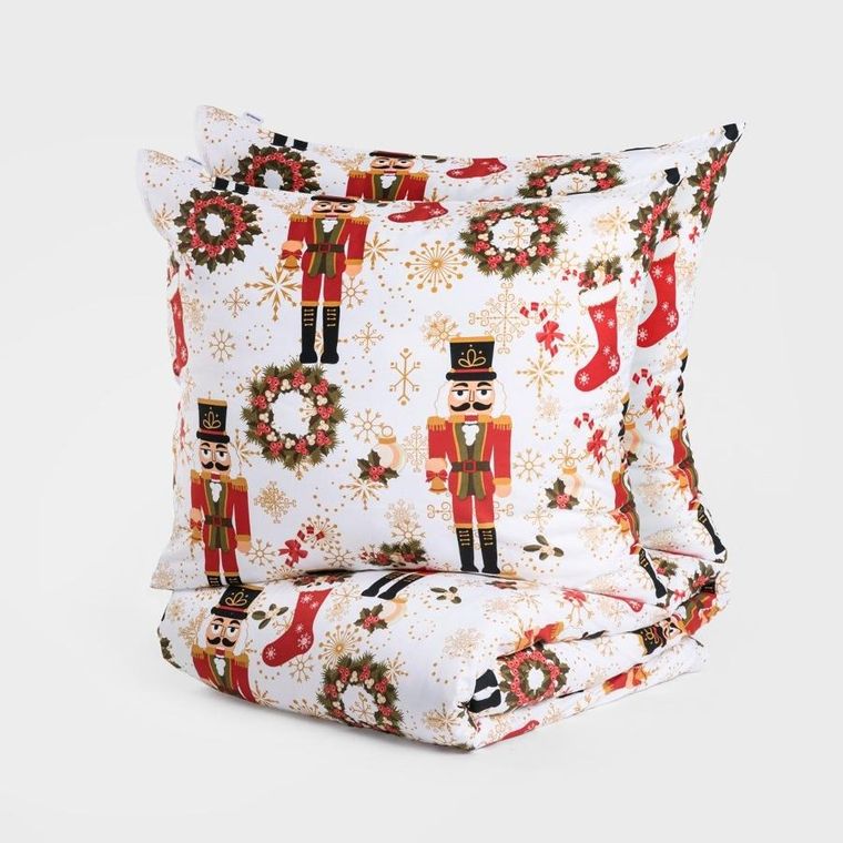 Homla, Nutcracker B2, pościel, biała w nadruk, 200-220 cm