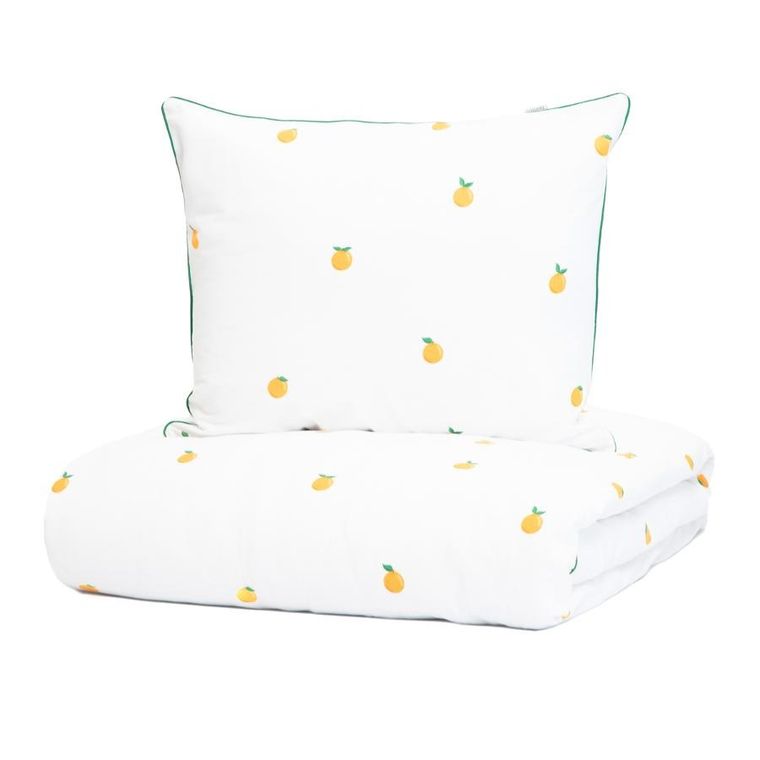 Homla, Orangie, Pościel bawełniana w pomarańcze, 140-200 cm + 1*50-60 cm, 879598