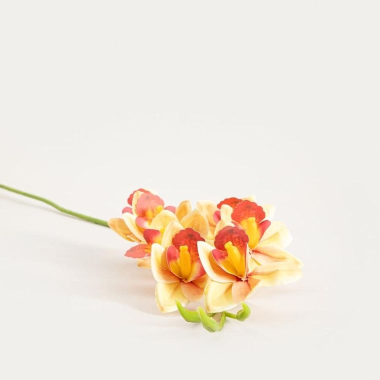 Homla, Orkid, gałązka sztuczna, orchidea żółta, 109 cm