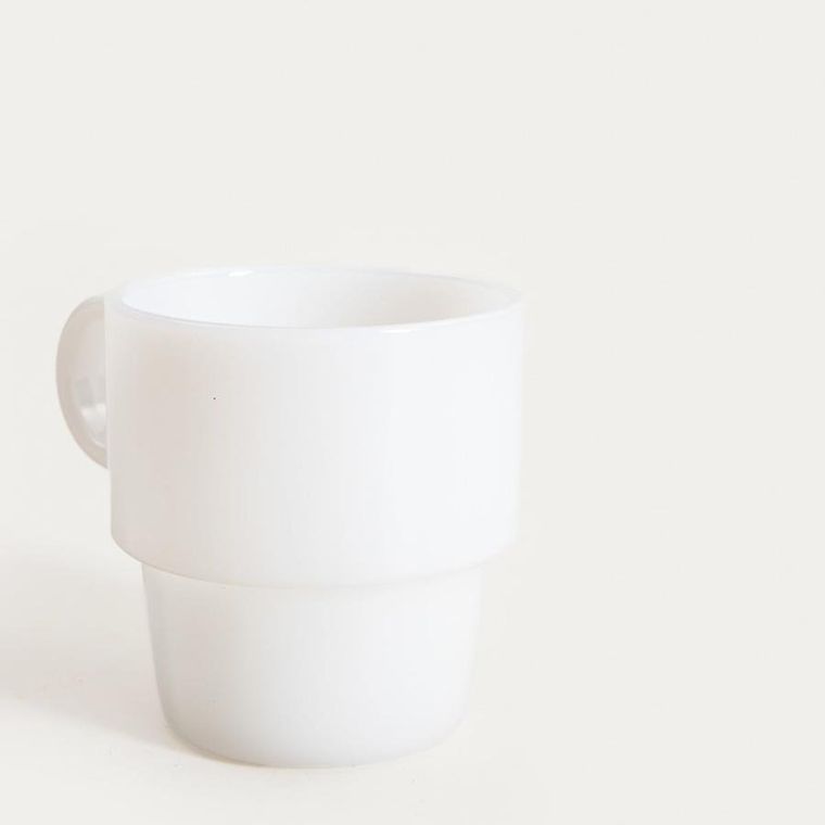 Homla, Pallora, szklanka, z uchem z mlecznego szkła biała, 0,25l