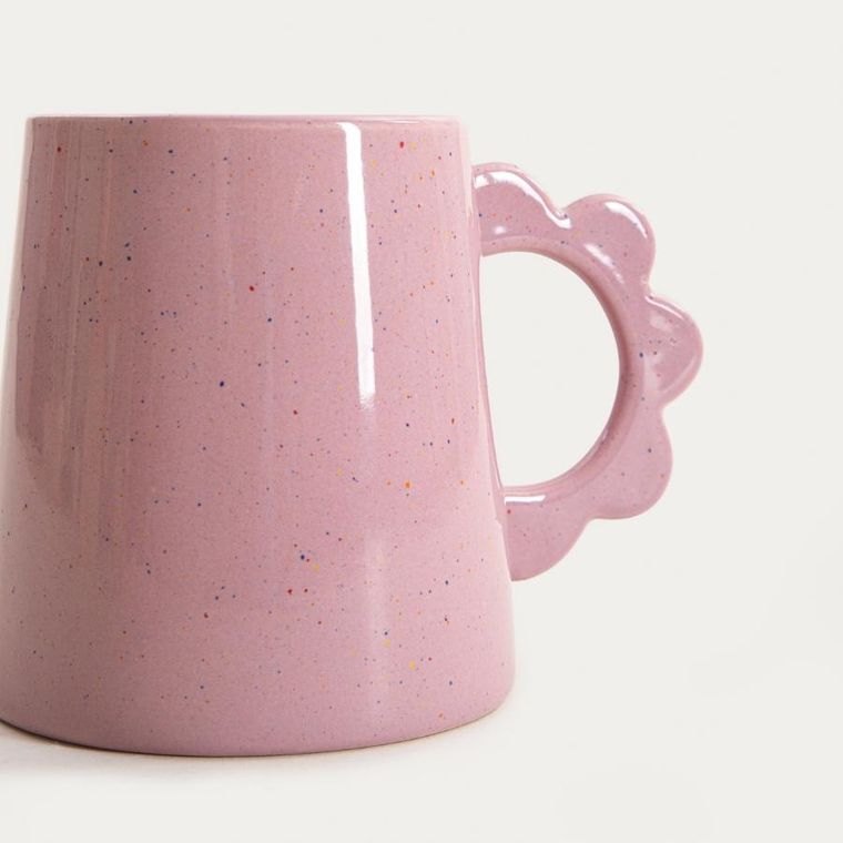 Homla, Pelma, kubek, fioletowy z uchem w kształcie kwiatka, 0,4l