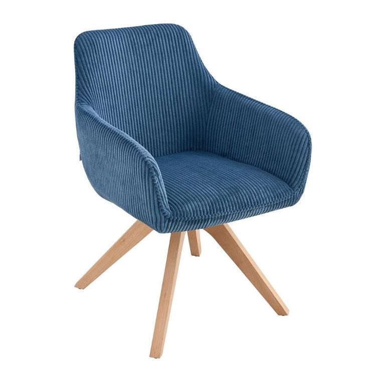 Homla, Pema, krzesło sztruksowe, granatowe, 56-60-82 cm