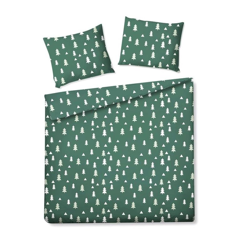 Homla, Pema, pościel, z mikrofibry w choinki zielona, 160-200 cm