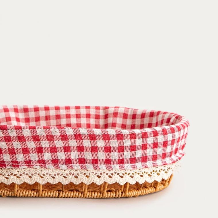 Homla, Perlotte, koszyk, w kratkę, 32-25 cm