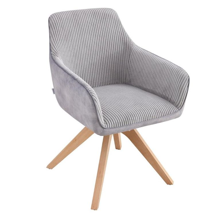 Homla, Pesa, krzesło w tkaninie łączonej, szare, 56-60-82 cm