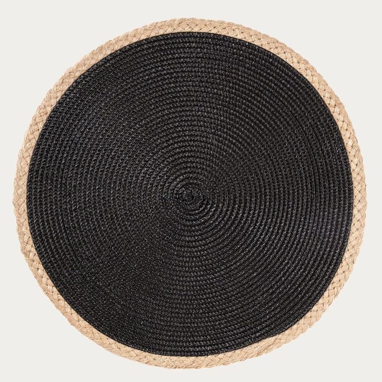 Homla, Plar, maty stołowe, czarne, zestaw, 38 cm, 2 szt.