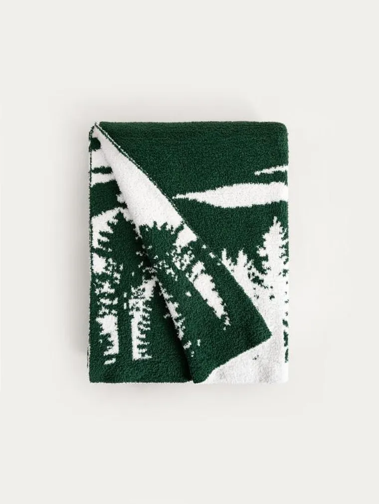 Homla, Porto, koc w świąteczny wzór, 130-170 cm, 758119