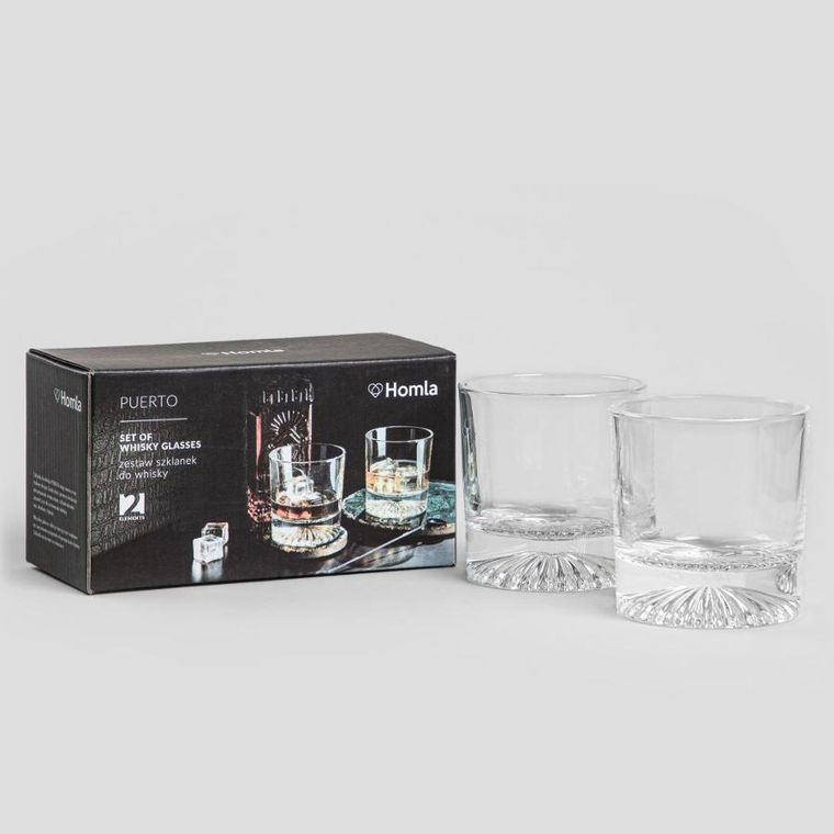 Homla, Puerto, zestaw szklanek do whisky, 2 elementy