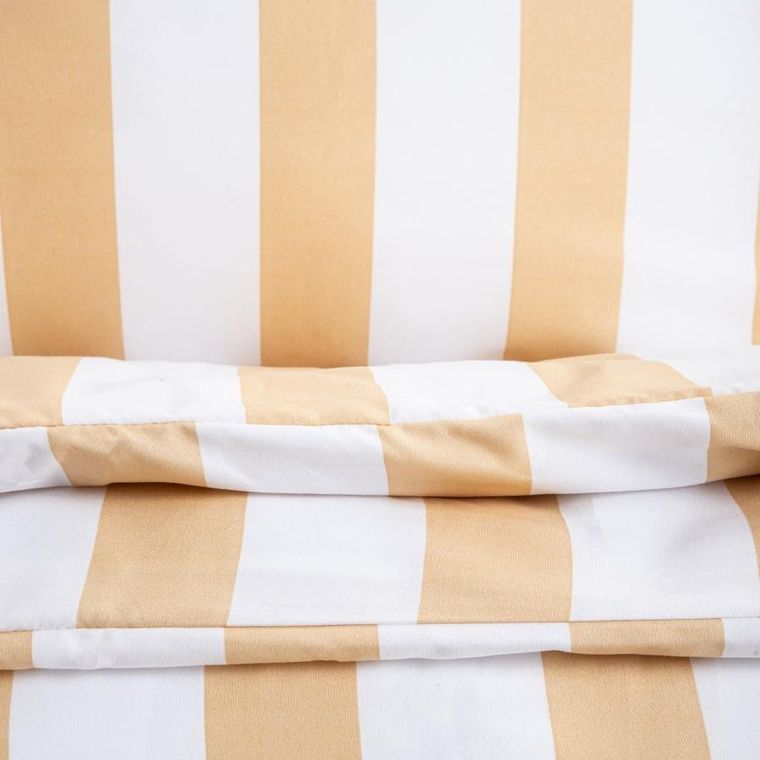 Homla, Rayas, pościel z mikrofibry, w biało beżowe pasy, 160-200 cm