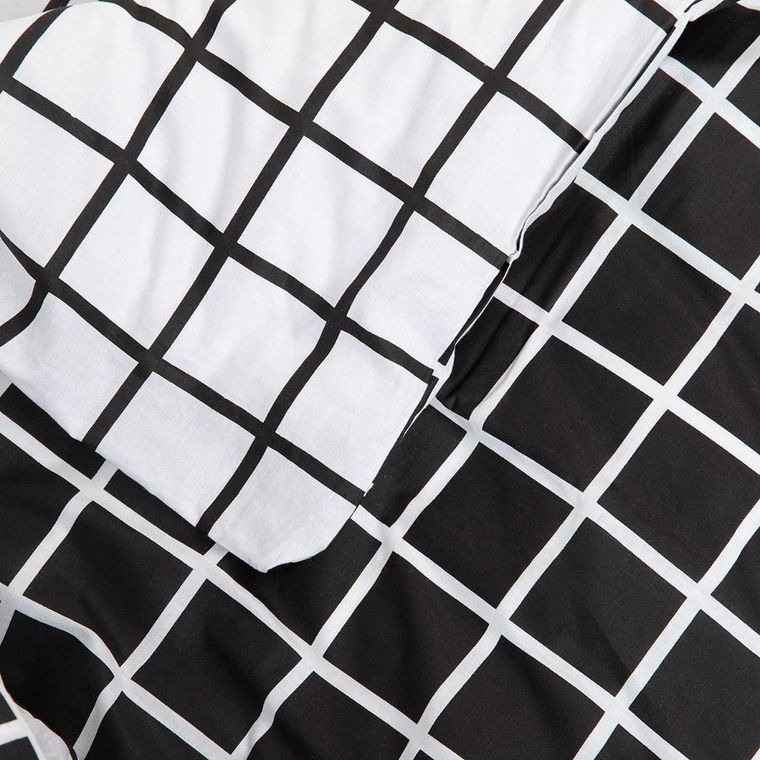 Homla, Reyes, Pościel bawełniana dwustonna czarno-biała 220-200 cm