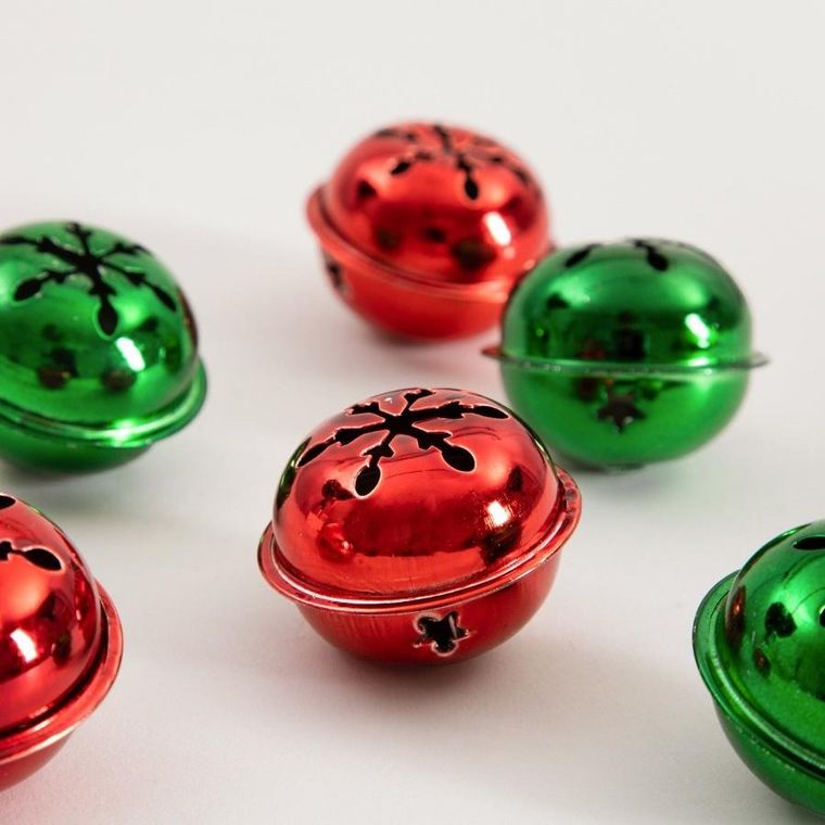 Homla, Rija Ameri, zestaw zawieszek, dzwonki czerwono-zielone, 6 szt.