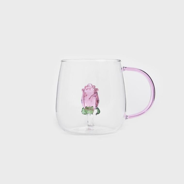 Homla, Rosado, szklanka, z różą, 0,4l